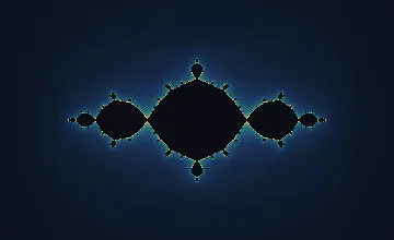 The Basilica Julia set as two large touching dark lobes with smaller paired lobes branching around them