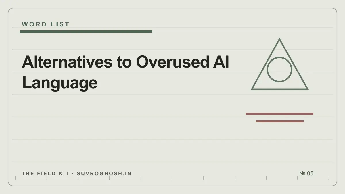 An editor's page replacing vague artificial-intelligence phrases with precise actions and evidence