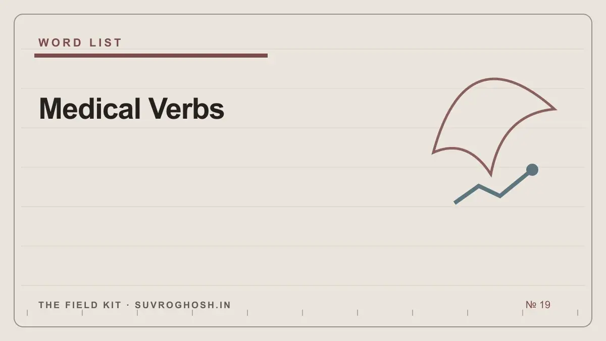 A clinical notebook linking observations, measurements, treatments and outcomes with precise verbs