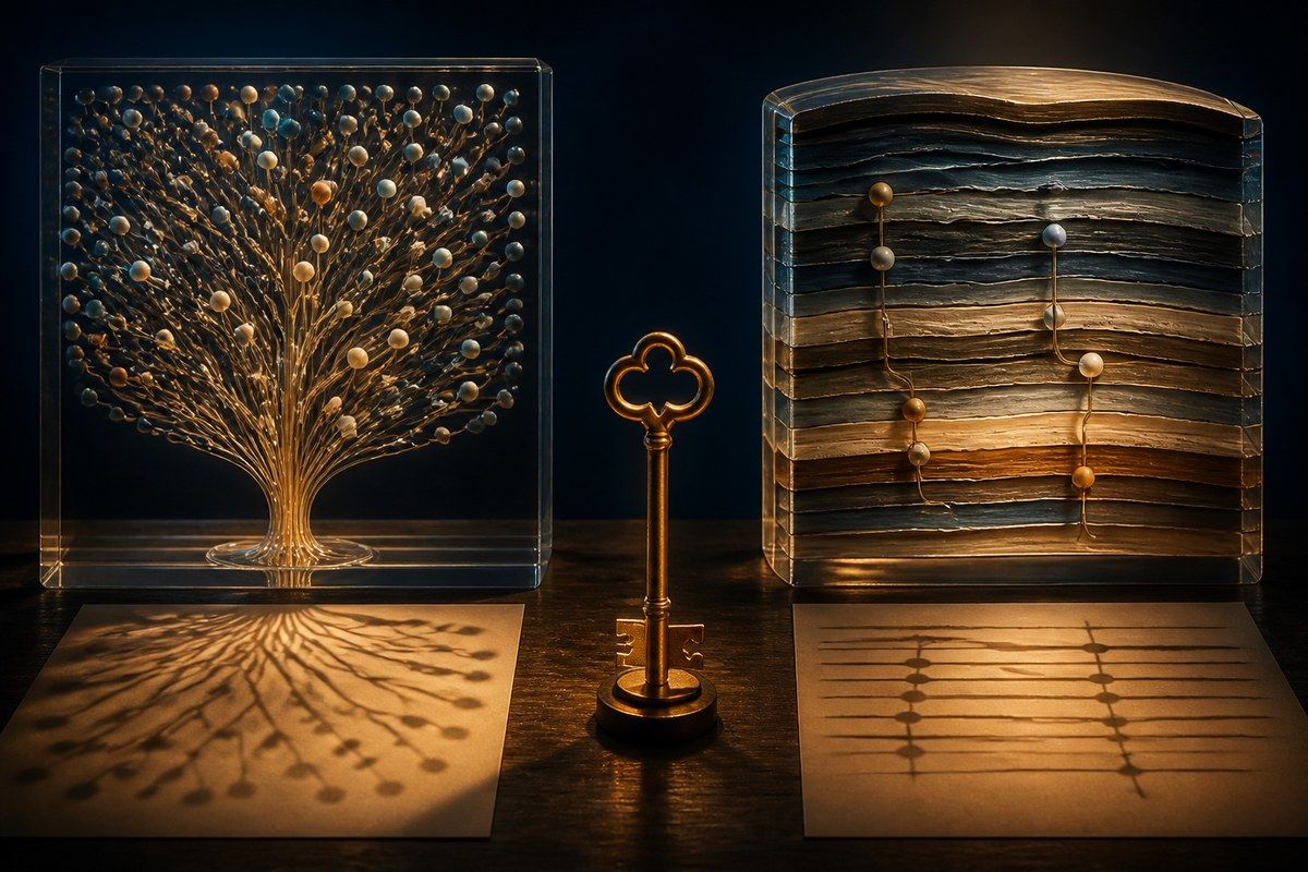 Two glass healthcare data archives answering the same brass question key differently